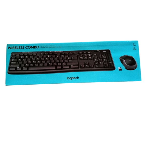 Logitech Black Wireless Combo Full Keyboard and Mouse Set, New, Never Opened - Picture 1 of 6